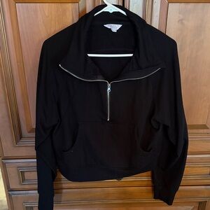 Danskin Black Quarter-Zip Cropped Hoodie